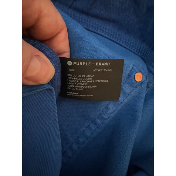 Purple Brand P001 Slim Fit Low Rise Slim Leg R. Blue Jean Men's Pants, Sz 32 NWT - Picture 9 of 13